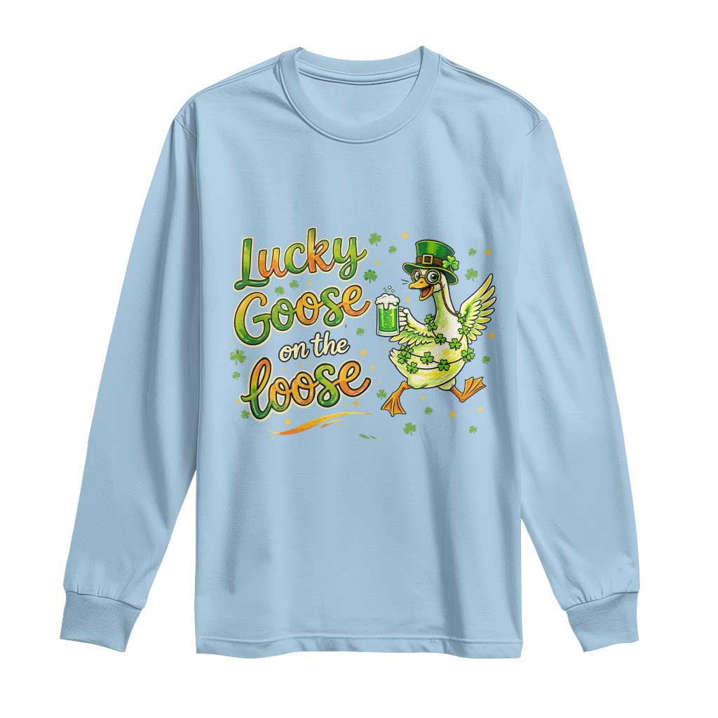 Retro Clover Duck Long Sleeve Shirt Lucky Goose On The Loose