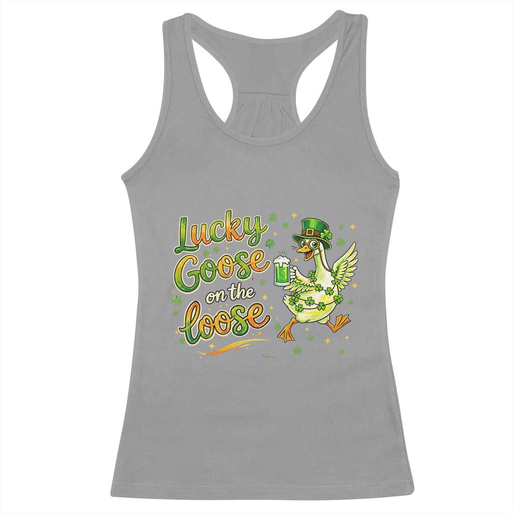 Retro Clover Duck Racerback Tank Top Lucky Goose On The Loose