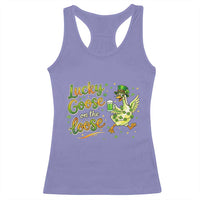 Retro Clover Duck Racerback Tank Top Lucky Goose On The Loose