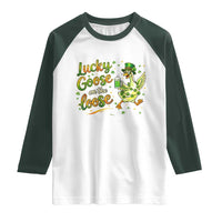 Retro Clover Duck Raglan Shirt Lucky Goose On The Loose