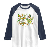 Retro Clover Duck Raglan Shirt Lucky Goose On The Loose