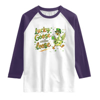 Retro Clover Duck Raglan Shirt Lucky Goose On The Loose