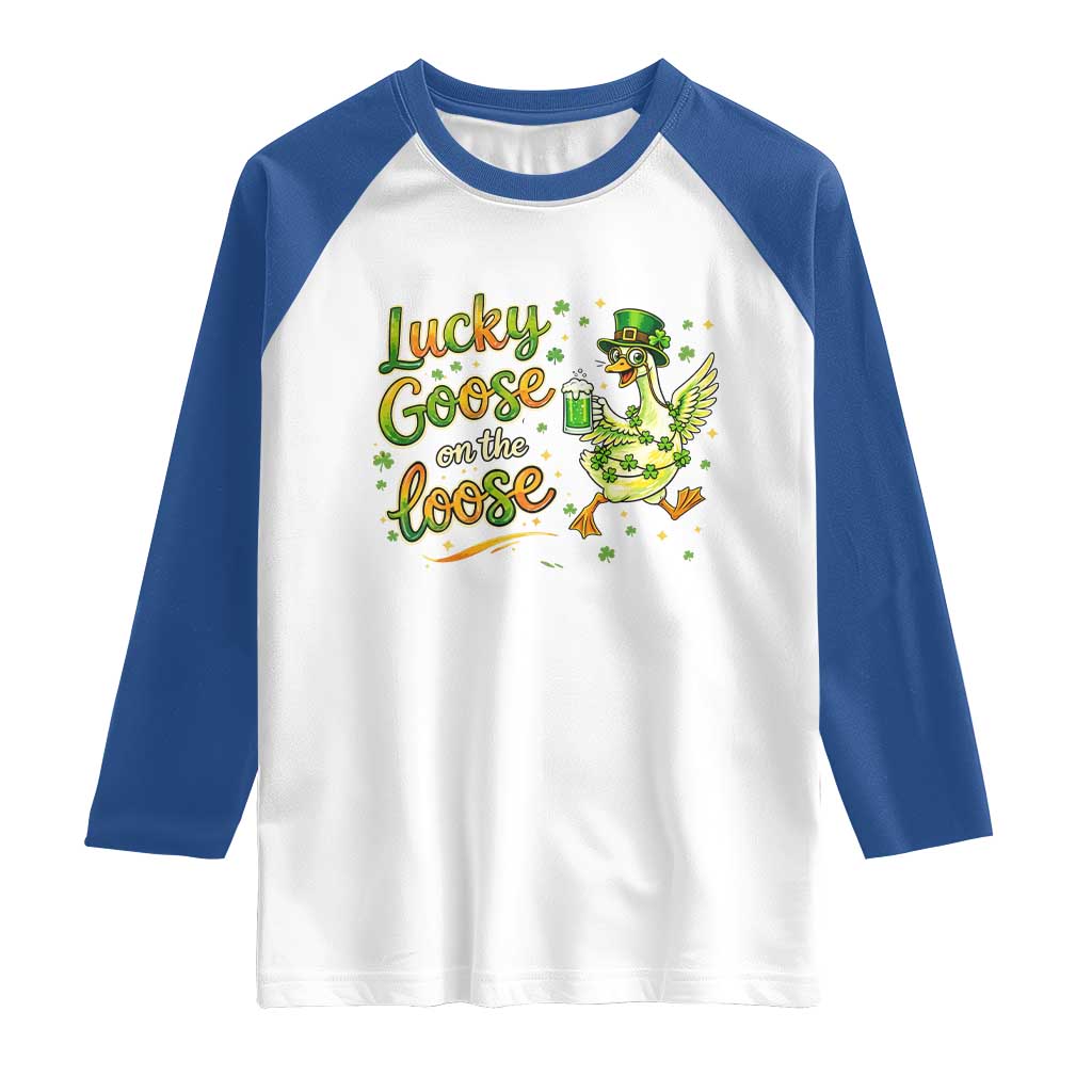Retro Clover Duck Raglan Shirt Lucky Goose On The Loose