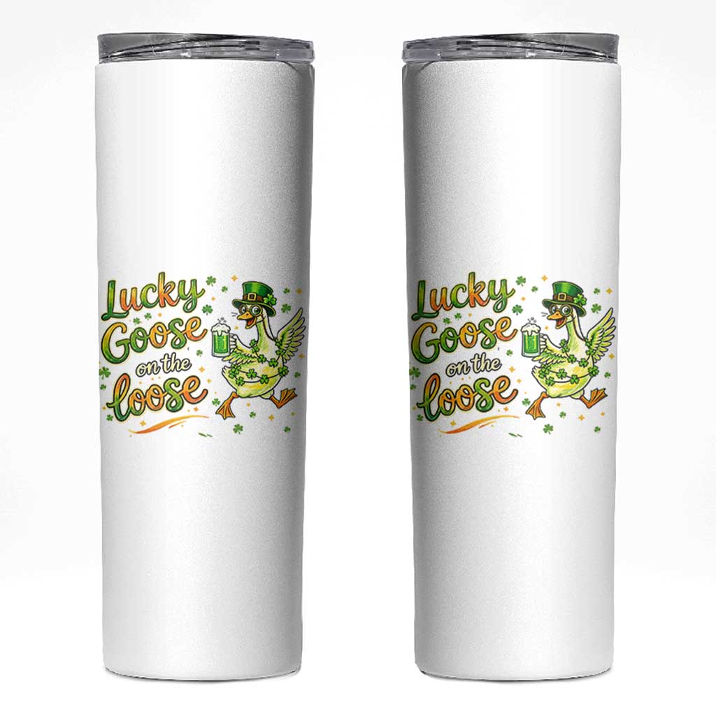 Retro Clover Duck Skinny Tumbler Lucky Goose On The Loose