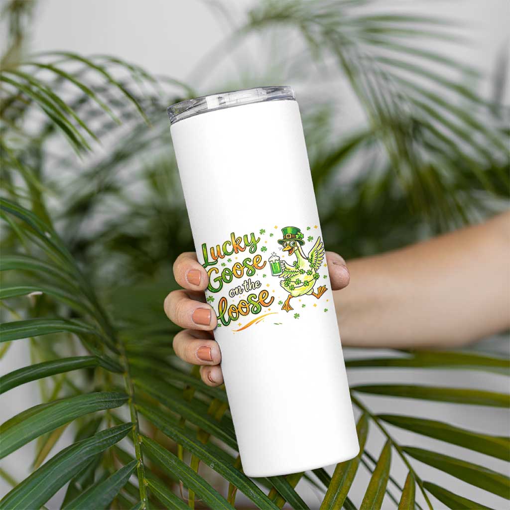 Retro Clover Duck Skinny Tumbler Lucky Goose On The Loose
