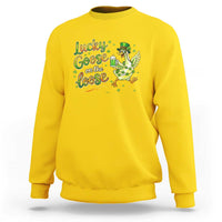 Retro Clover Duck Sweatshirt Lucky Goose On The Loose