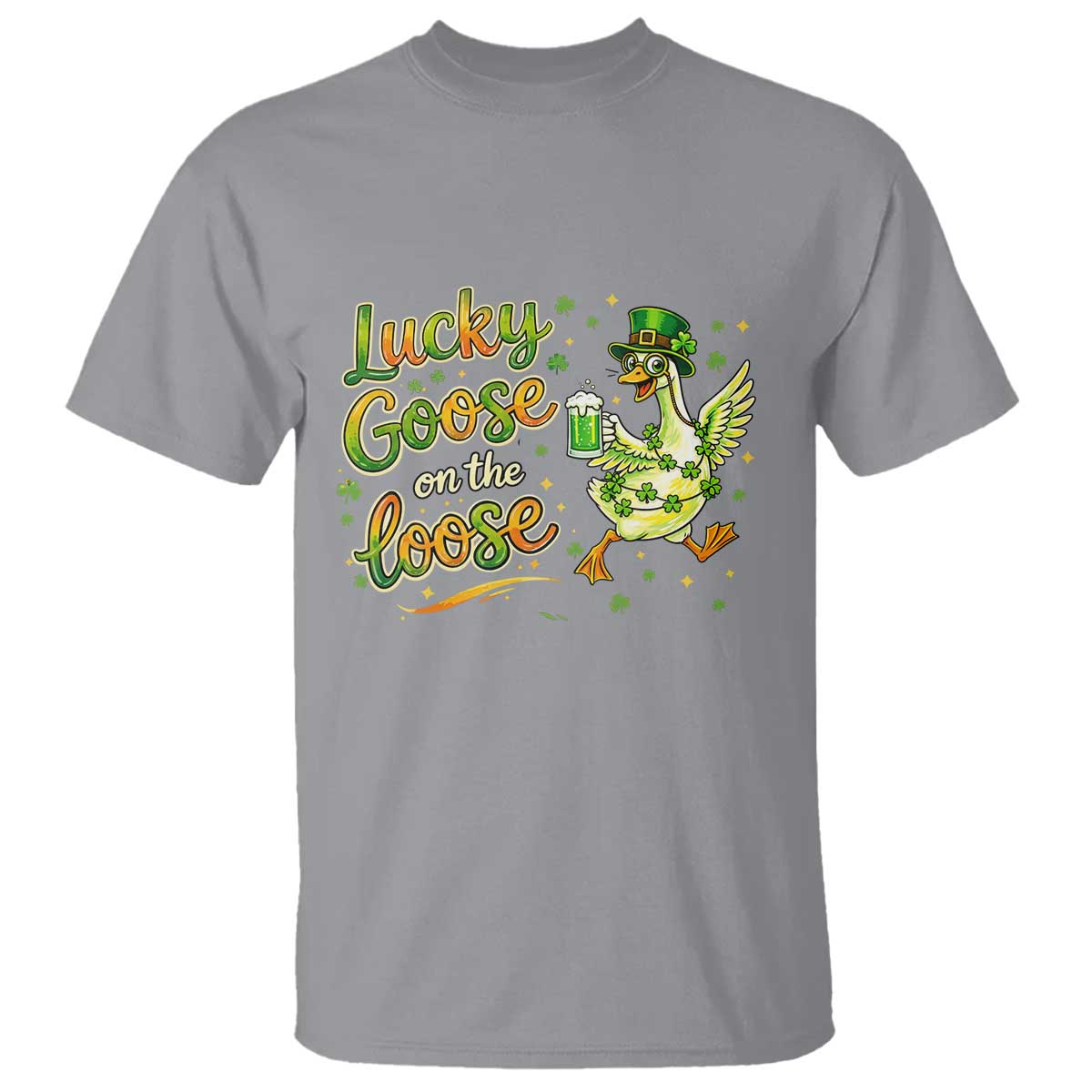 Retro Clover Duck T Shirt Lucky Goose On The Loose