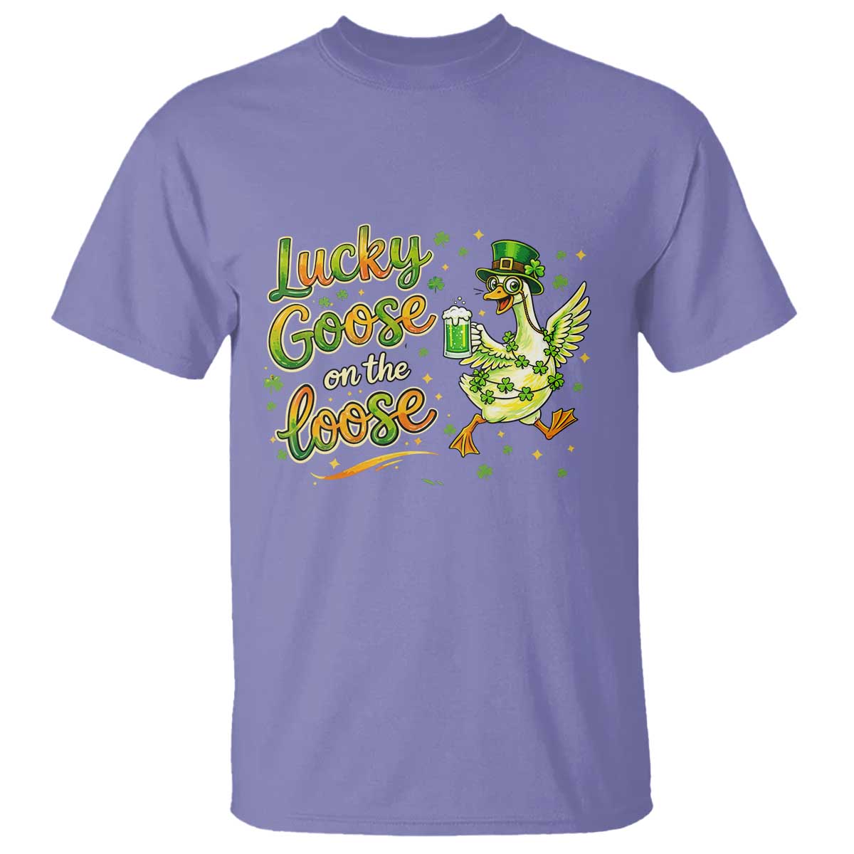 Retro Clover Duck T Shirt Lucky Goose On The Loose