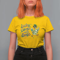Retro Clover Duck T Shirt For Women Lucky Goose On The Loose