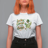 Retro Clover Duck T Shirt For Women Lucky Goose On The Loose