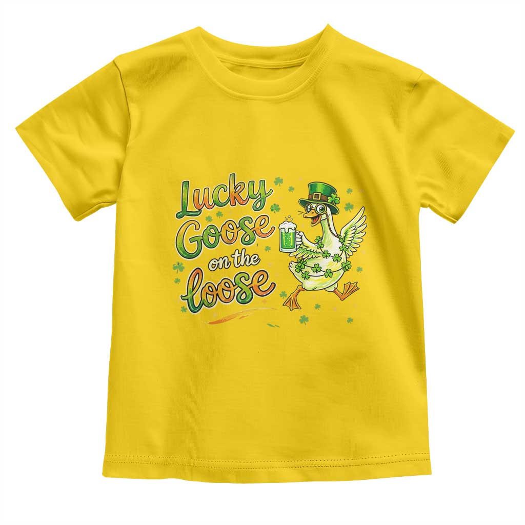 Retro Clover Duck Toddler T Shirt Lucky Goose On The Loose