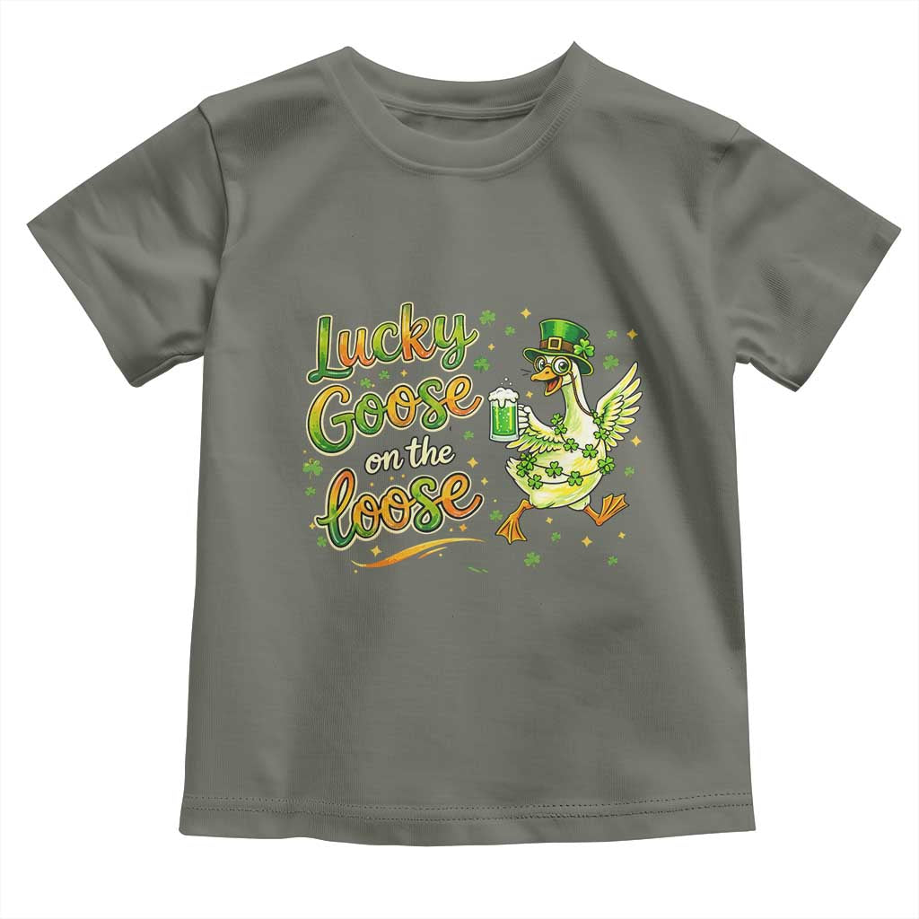 Retro Clover Duck Toddler T Shirt Lucky Goose On The Loose
