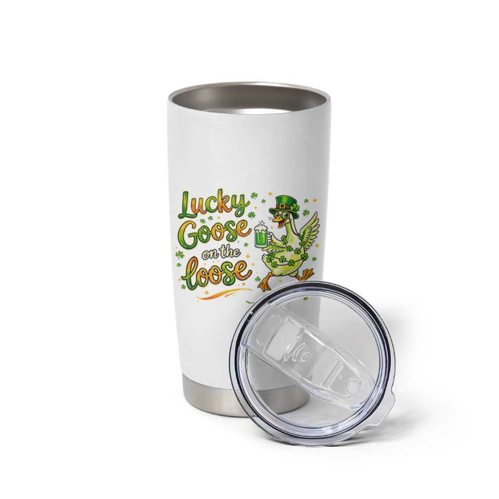 Retro Clover Duck Tumbler Cup Lucky Goose On The Loose