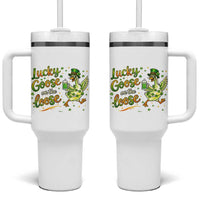 Retro Clover Duck Tumbler With Handle Lucky Goose On The Loose