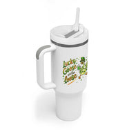 Retro Clover Duck Tumbler With Handle Lucky Goose On The Loose