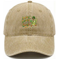 Retro Clover Duck Washed Cotton Baseball Cap Lucky Goose On The Loose