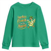 Retro Clover Duck Youth Sweatshirt Lucky Goose On The Loose