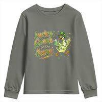 Retro Clover Duck Youth Sweatshirt Lucky Goose On The Loose