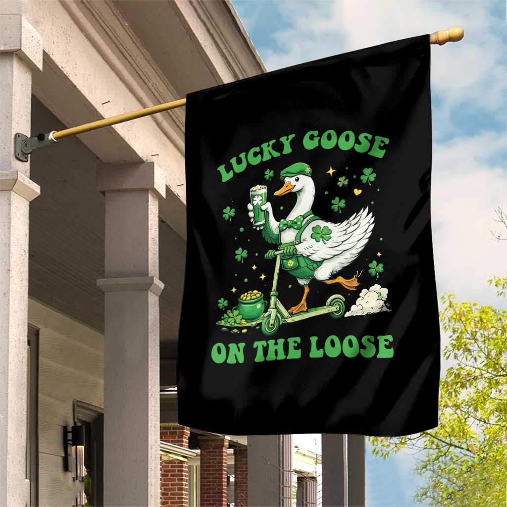 Funny Irish Goose Lover Garden Flag Lucky Goose On The Loose
