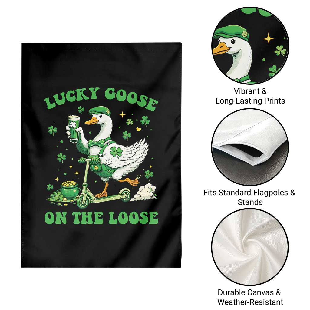 Funny Irish Goose Lover Garden Flag Lucky Goose On The Loose