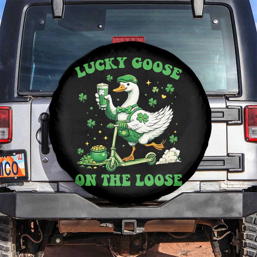 Funny Irish Goose Lover Spare Tire Cover Lucky Goose On The Loose