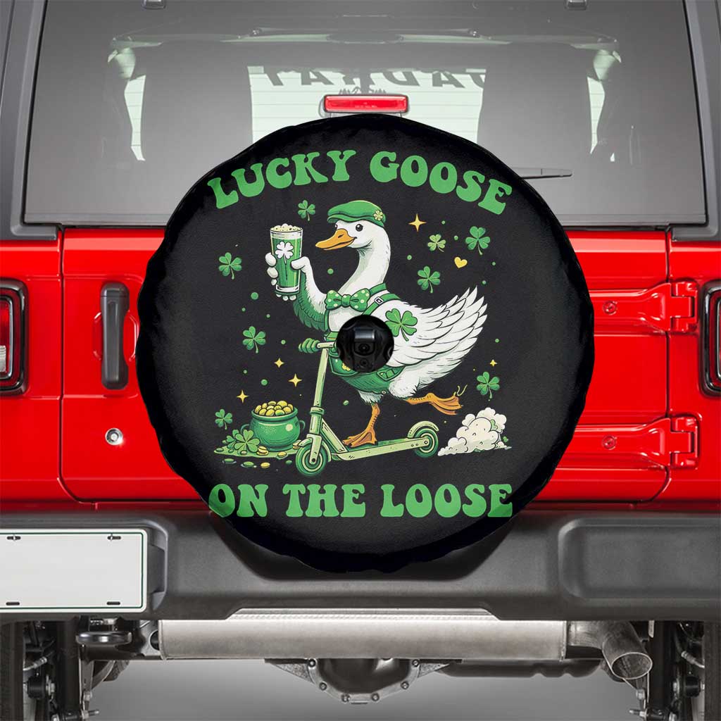 Funny Irish Goose Lover Spare Tire Cover Lucky Goose On The Loose