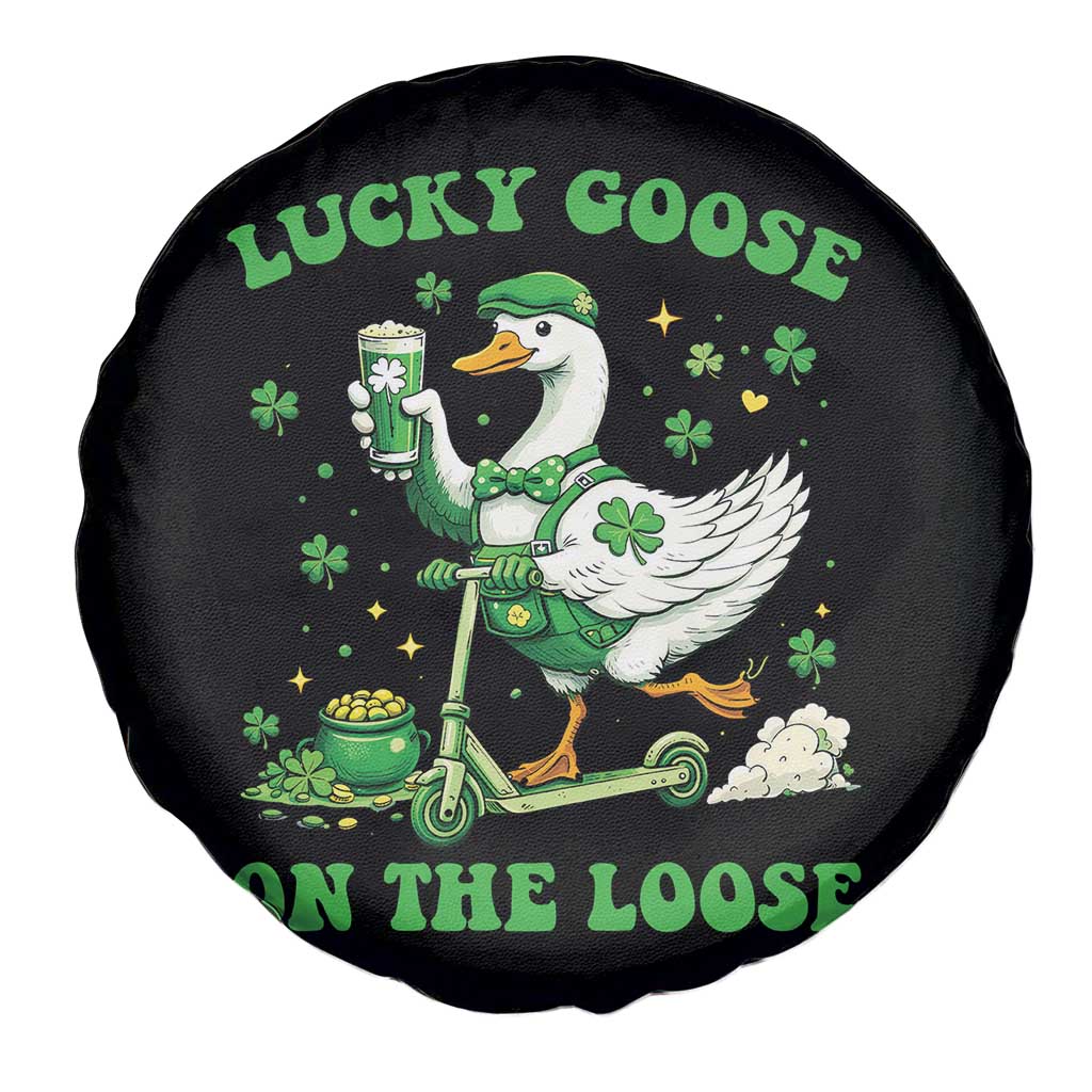Funny Irish Goose Lover Spare Tire Cover Lucky Goose On The Loose