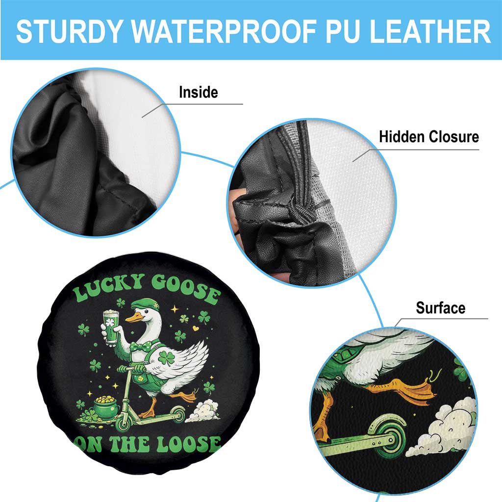 Funny Irish Goose Lover Spare Tire Cover Lucky Goose On The Loose