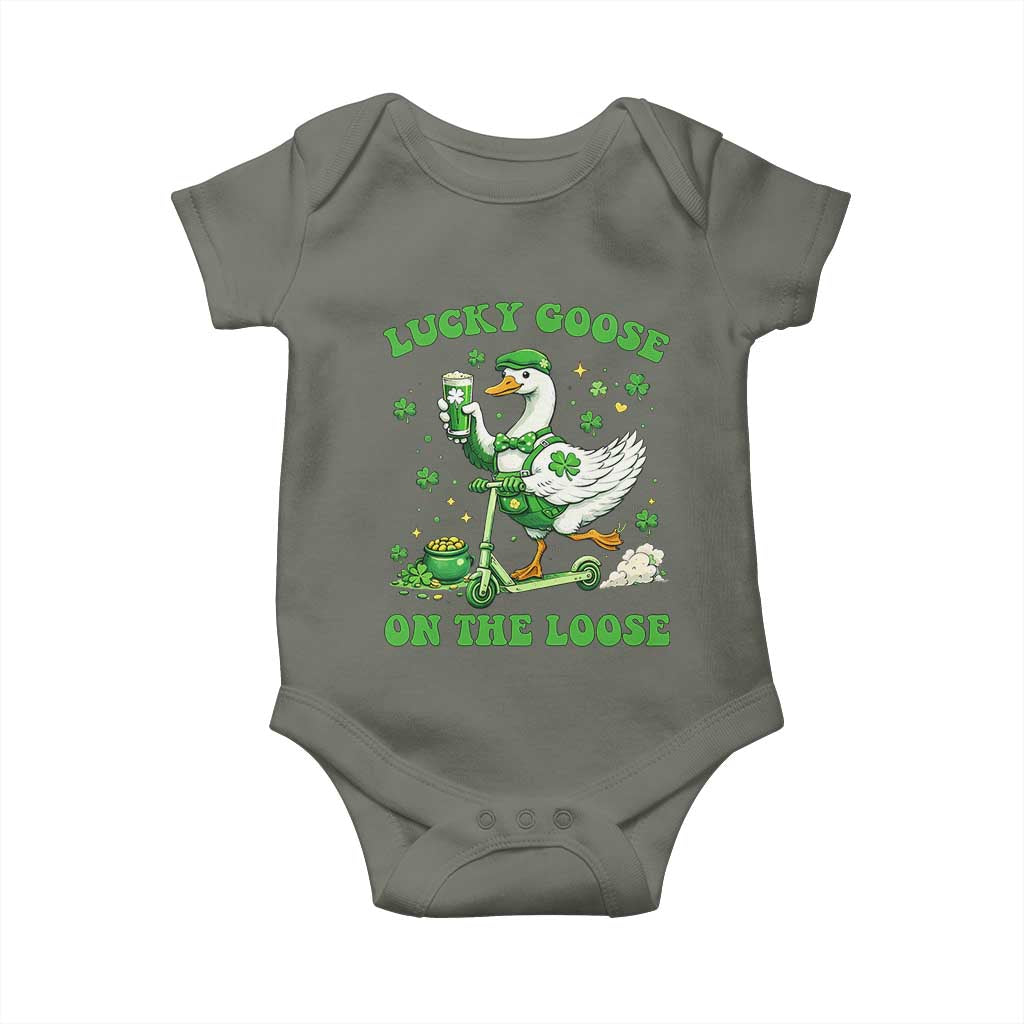 Funny Irish Goose Lover Baby Onesie Lucky Goose On The Loose