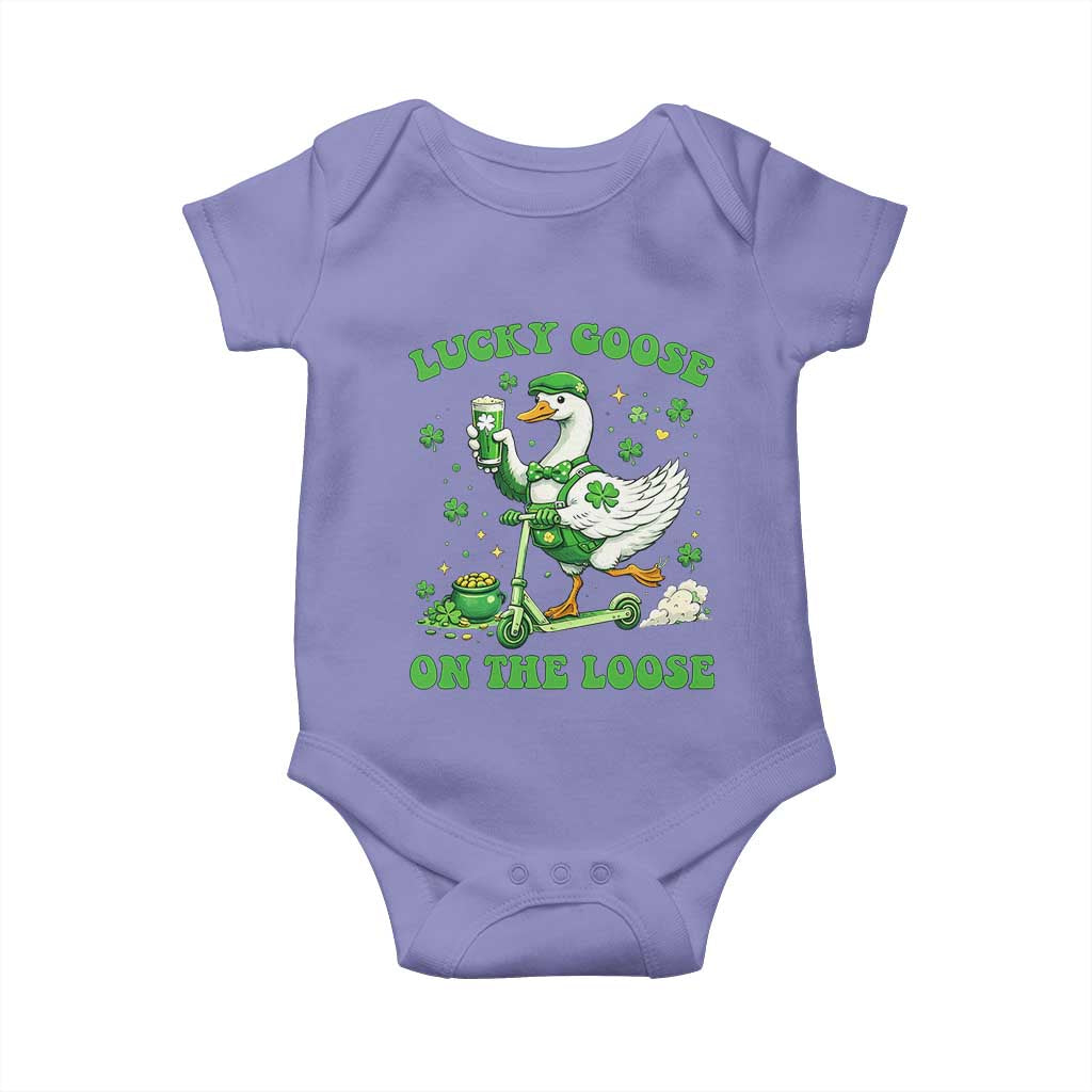 Funny Irish Goose Lover Baby Onesie Lucky Goose On The Loose
