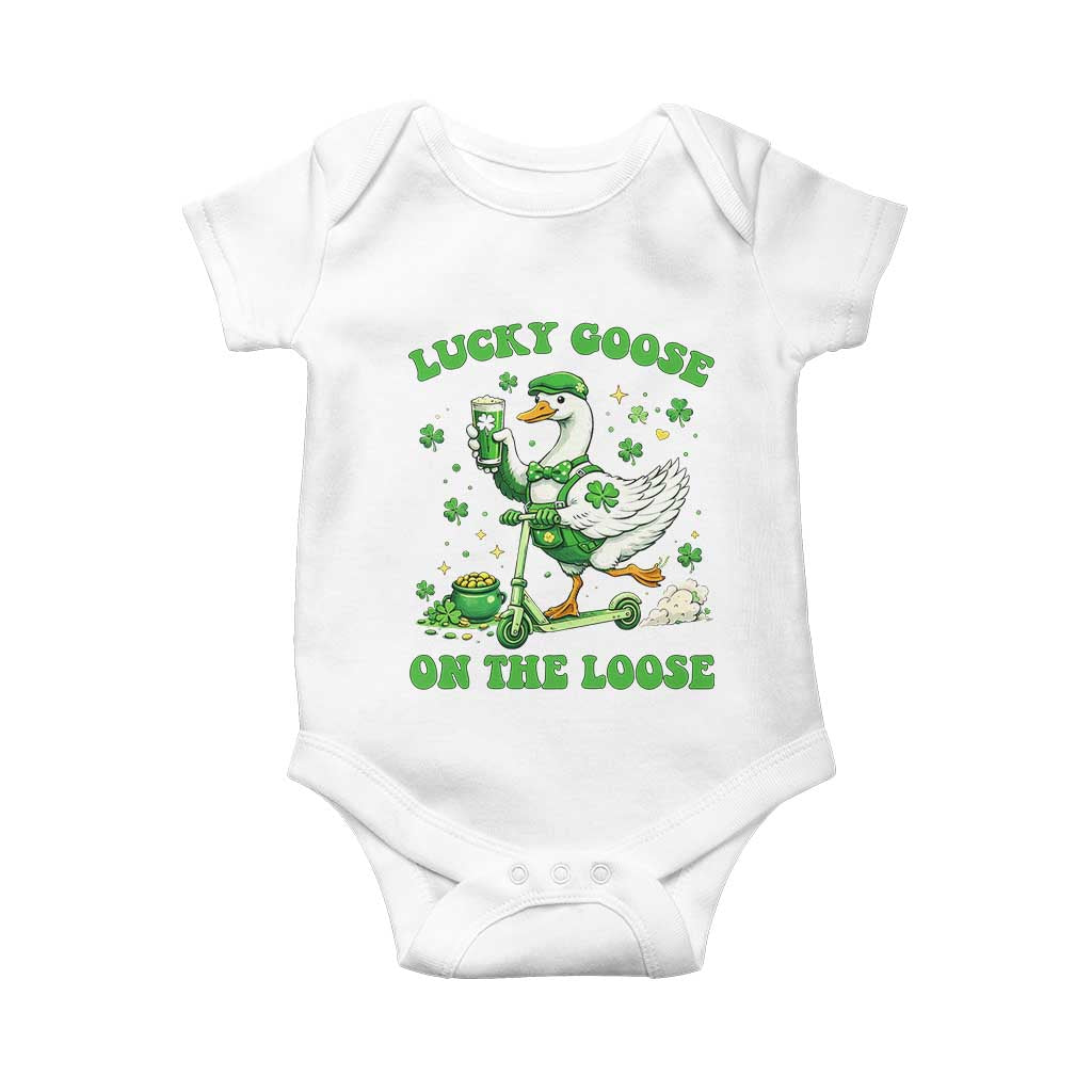 Funny Irish Goose Lover Baby Onesie Lucky Goose On The Loose