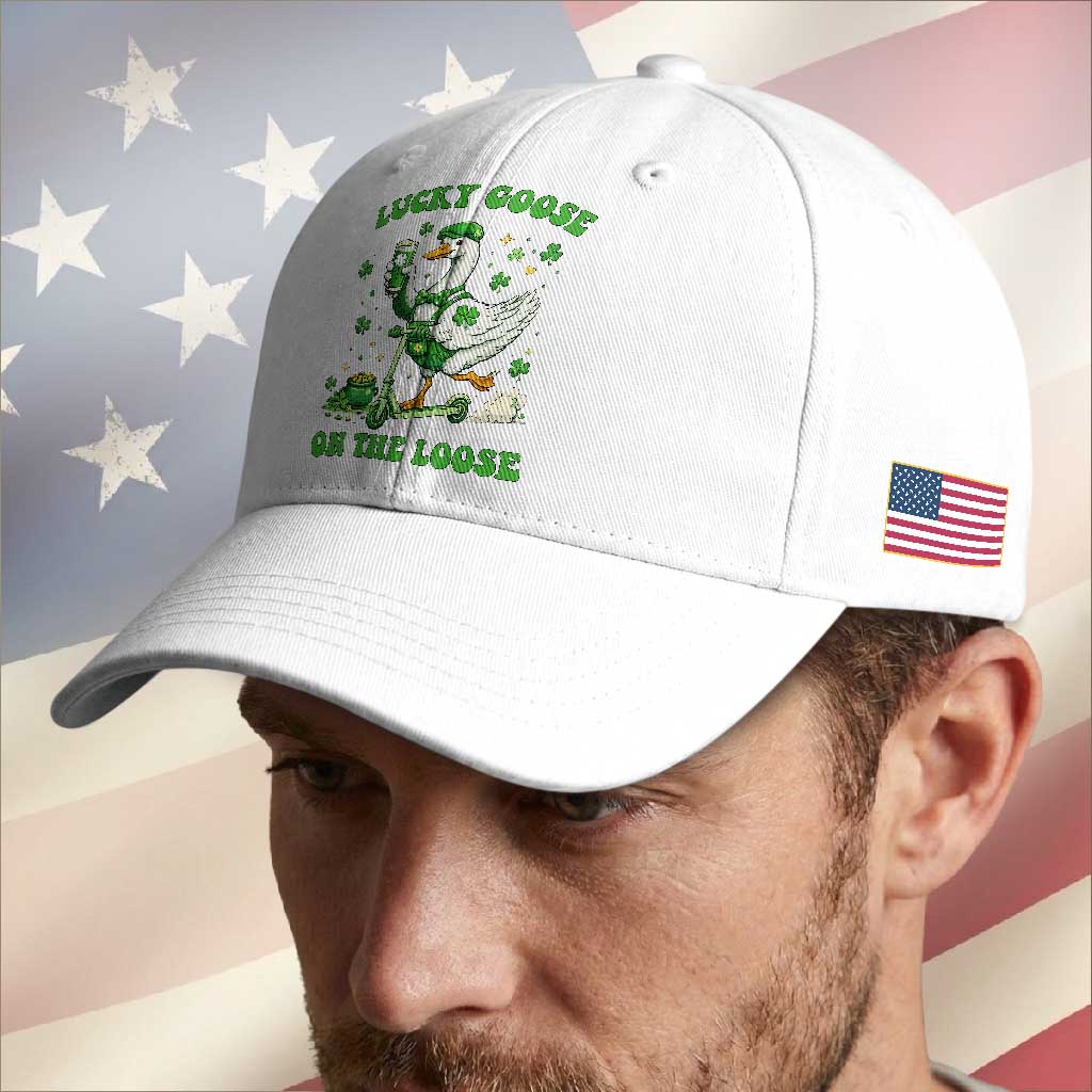 Funny Irish Goose Lover Baseball Cap Lucky Goose On The Loose