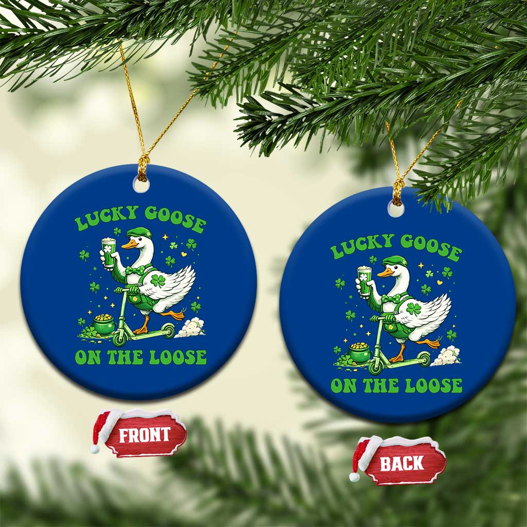 Funny Irish Goose Lover Ceramic Ornament Lucky Goose On The Loose
