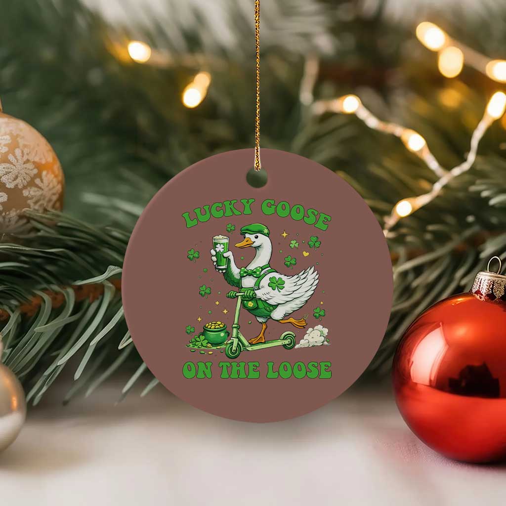 Funny Irish Goose Lover Ceramic Ornament Lucky Goose On The Loose