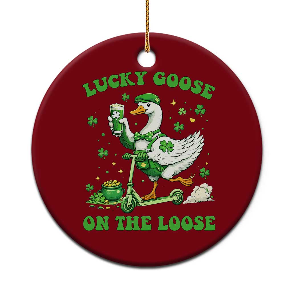 Funny Irish Goose Lover Ceramic Ornament Lucky Goose On The Loose