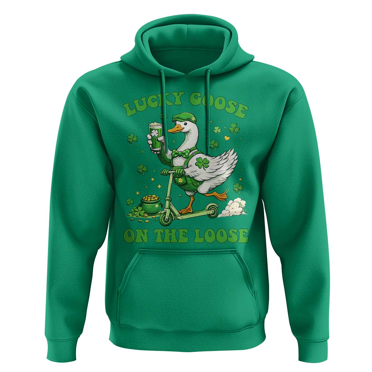 Funny Irish Goose Lover Hoodie Lucky Goose On The Loose
