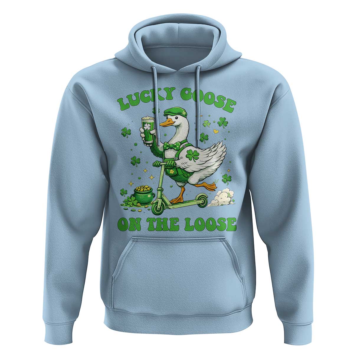 Funny Irish Goose Lover Hoodie Lucky Goose On The Loose