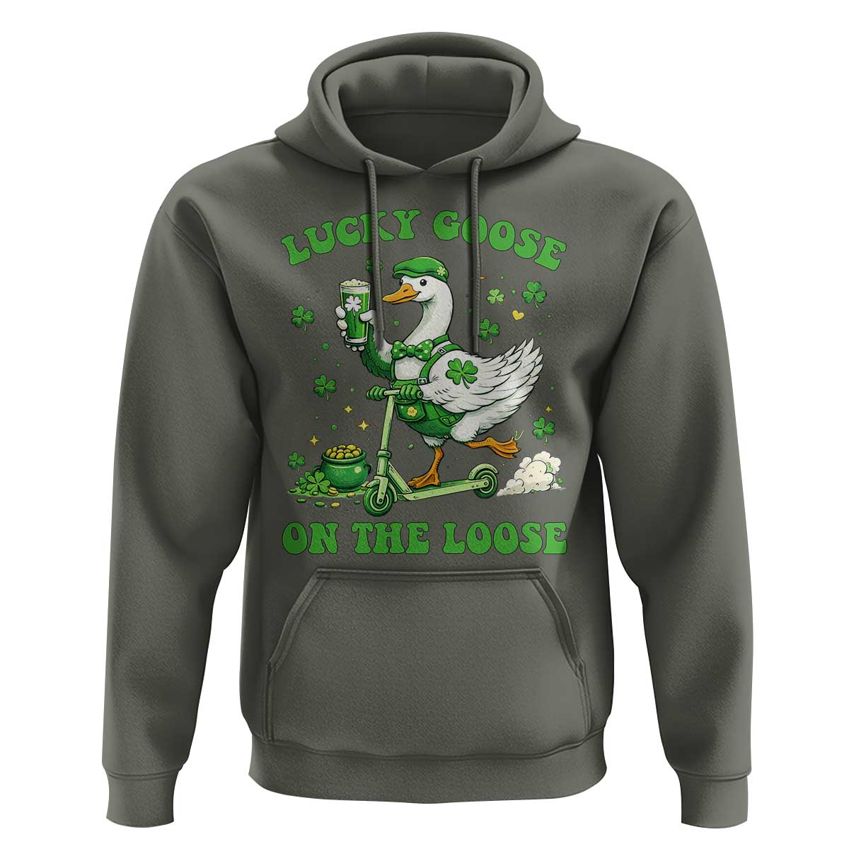 Funny Irish Goose Lover Hoodie Lucky Goose On The Loose