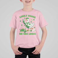 Funny Irish Goose Lover T Shirt For Kid Lucky Goose On The Loose