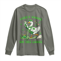 Funny Irish Goose Lover Long Sleeve Shirt Lucky Goose On The Loose