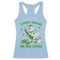 Funny Irish Goose Lover Racerback Tank Top Lucky Goose On The Loose