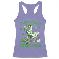 Funny Irish Goose Lover Racerback Tank Top Lucky Goose On The Loose
