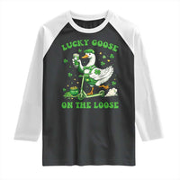 Funny Irish Goose Lover Raglan Shirt Lucky Goose On The Loose
