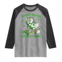 Funny Irish Goose Lover Raglan Shirt Lucky Goose On The Loose