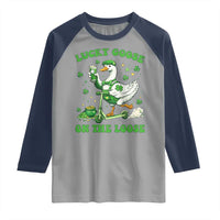 Funny Irish Goose Lover Raglan Shirt Lucky Goose On The Loose