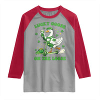 Funny Irish Goose Lover Raglan Shirt Lucky Goose On The Loose