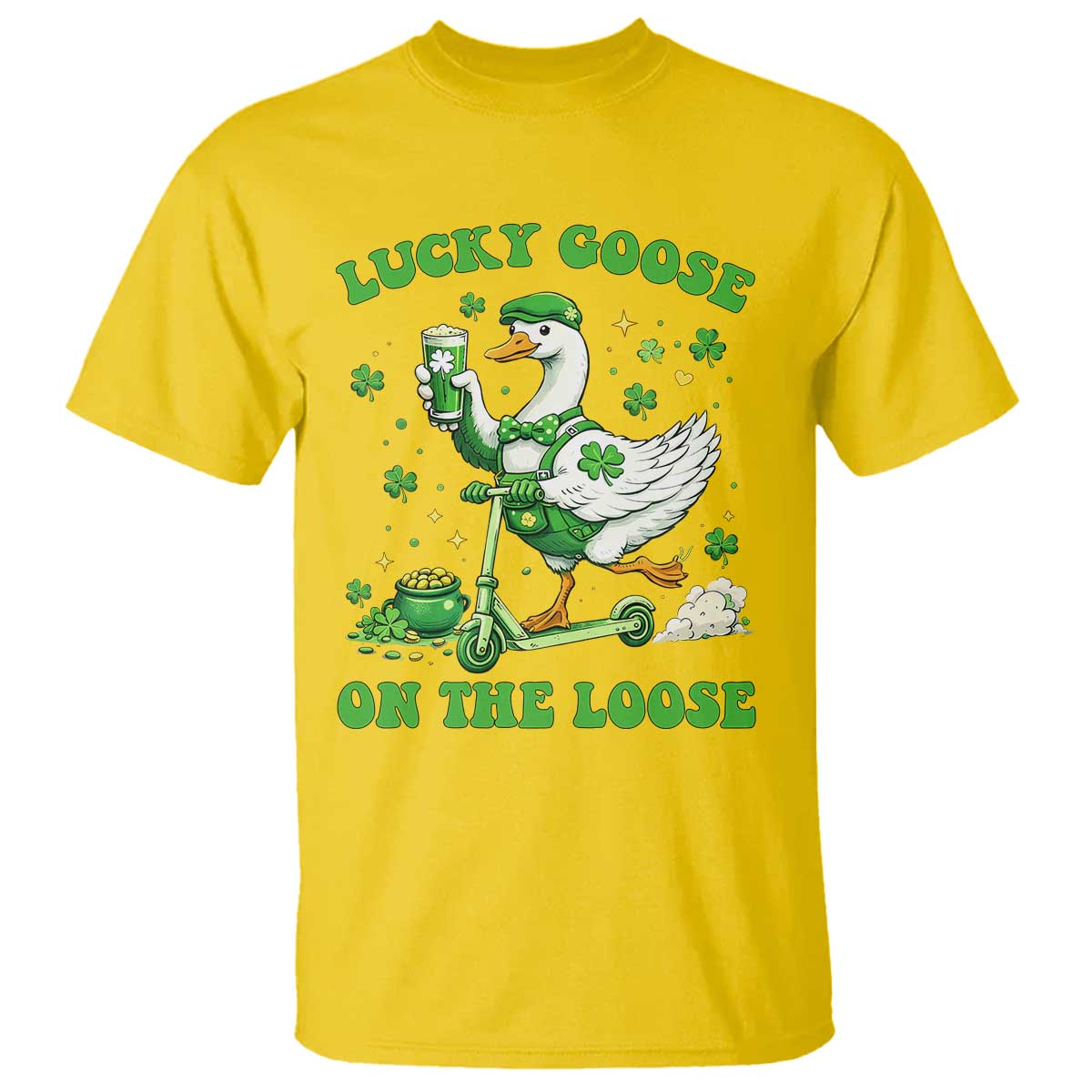Funny Irish Goose Lover T Shirt Lucky Goose On The Loose
