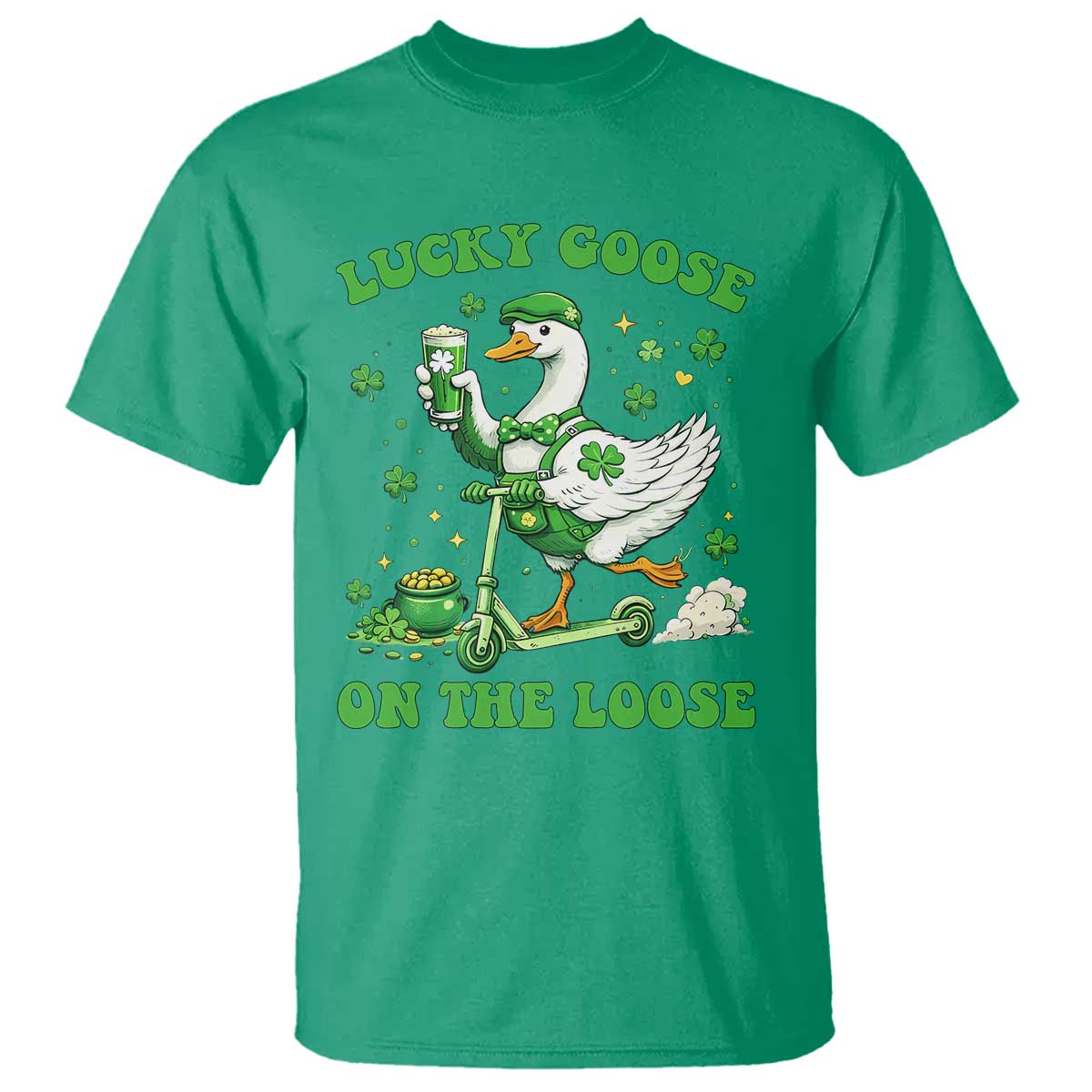 Funny Irish Goose Lover T Shirt Lucky Goose On The Loose