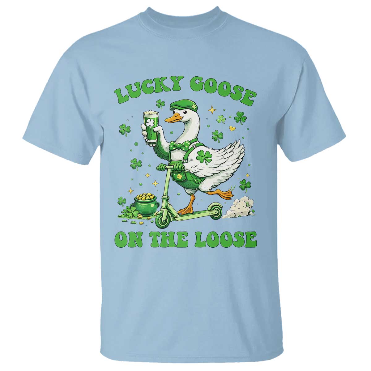 Funny Irish Goose Lover T Shirt Lucky Goose On The Loose