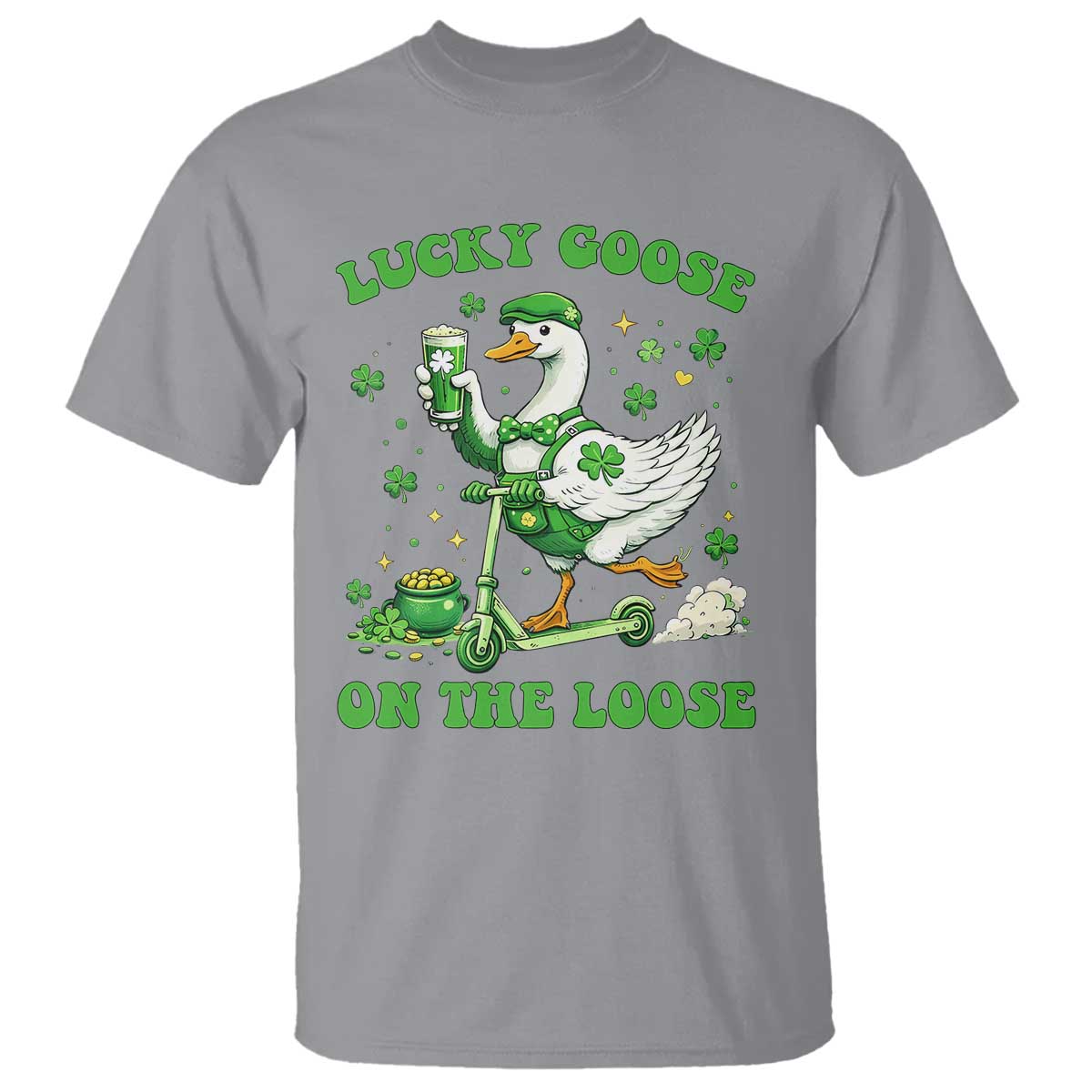 Funny Irish Goose Lover T Shirt Lucky Goose On The Loose